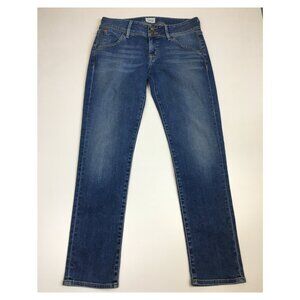 HUDSON 5 Pocket Logo Hardware Medium/Light Wash NICOLE Ankle Skinny Jeans